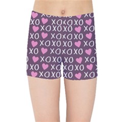 Xo Valentines Day Pattern Kids  Sports Shorts by Valentinaart