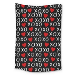 Xo Valentines Day Pattern Large Tapestry by Valentinaart