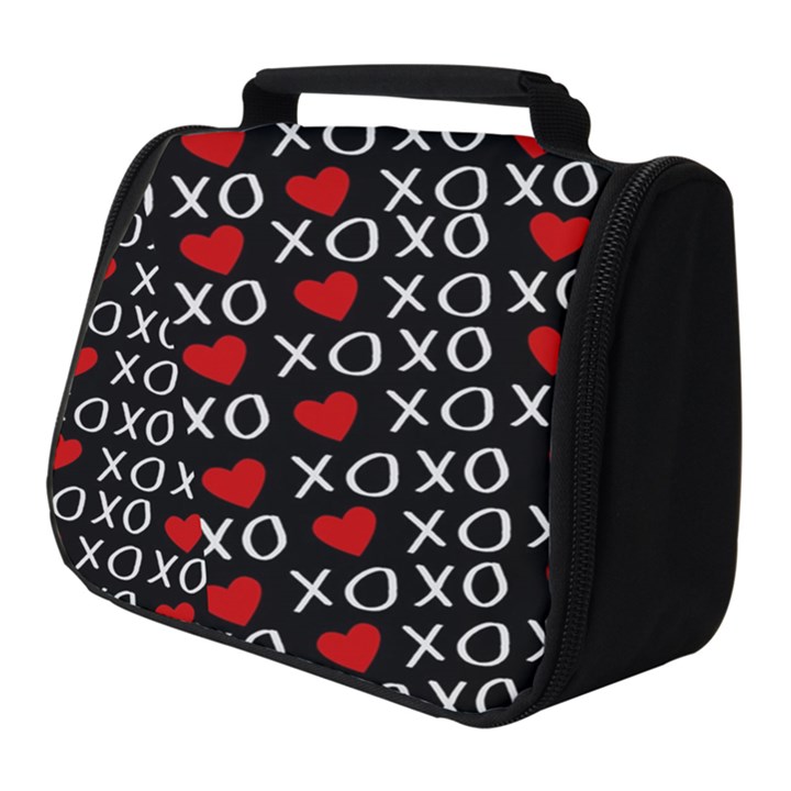 XO Valentines day pattern Full Print Travel Pouch (Small)