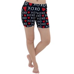 Xo Valentines Day Pattern Lightweight Velour Yoga Shorts by Valentinaart