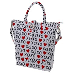 Xo Valentines Day Pattern Buckle Top Tote Bag by Valentinaart