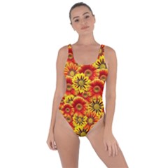 Brilliant Orange And Yellow Daisies Bring Sexy Back Swimsuit