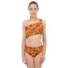 Brilliant Orange And Yellow Daisies Spliced Up Two Piece Swimsuit