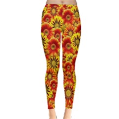 Brilliant Orange And Yellow Daisies Inside Out Leggings