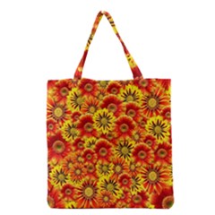 Brilliant Orange And Yellow Daisies Grocery Tote Bag