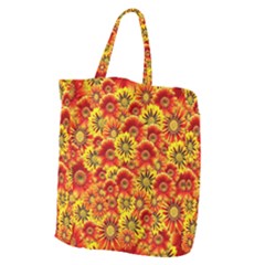 Brilliant Orange And Yellow Daisies Giant Grocery Tote