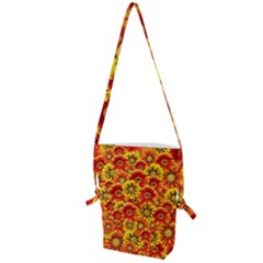 Brilliant Orange And Yellow Daisies Folding Shoulder Bag