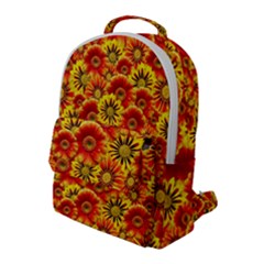 Brilliant Orange And Yellow Daisies Flap Pocket Backpack (Large)