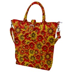 Brilliant Orange And Yellow Daisies Buckle Top Tote Bag