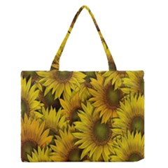 Surreal Sunflowers Zipper Medium Tote Bag