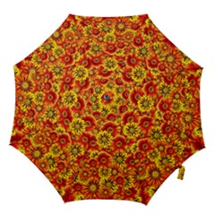 Brilliant Orange And Yellow Daisies Hook Handle Umbrellas (Small)