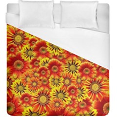Brilliant Orange And Yellow Daisies Duvet Cover (King Size)