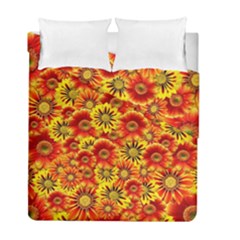 Brilliant Orange And Yellow Daisies Duvet Cover Double Side (Full/ Double Size)