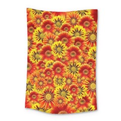 Brilliant Orange And Yellow Daisies Small Tapestry