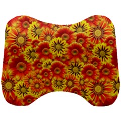 Brilliant Orange And Yellow Daisies Head Support Cushion