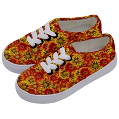 Brilliant Orange And Yellow Daisies Kids  Classic Low Top Sneakers