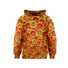 Brilliant Orange And Yellow Daisies Kids  Pullover Hoodie