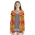 Brilliant Orange And Yellow Daisies Drape Collar Cardigan View1