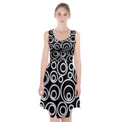 Abstract White On Black Circles Design Racerback Midi Dress by LoolyElzayat