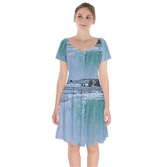 Niagara Falls Short Sleeve Bardot Dress by Riverwoman