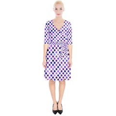 Shades Of Purple Polka Dots Wrap Up Cocktail Dress by retrotoomoderndesigns