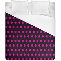 Pink Black Polka Dots Duvet Cover (california King Size) by retrotoomoderndesigns