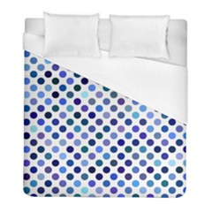 Shades Of Blue Polka Dots Duvet Cover (full/ Double Size) by retrotoomoderndesigns