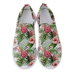Tropical flowers Women s Slip On Sneakers