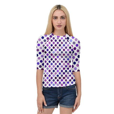 Shades Of Purple Polka Dots Quarter Sleeve Raglan Tee by retrotoomoderndesigns