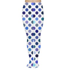 Shades Of Blue Polka Dots Tights by retrotoomoderndesigns