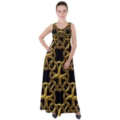 Gold Black Starfish Empire Waist Velour Maxi Dress