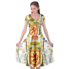 Royal Coat Of Arms Of Kingdom Of Scotland, 1603-1707 Cap Sleeve Wrap Front Dress by abbeyz71