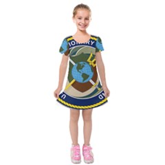 Seal Of United States Navy Expeditionary Combat Command Kids  Short Sleeve Velvet Dress by abbeyz71