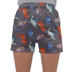 Dinosaurs - Grey  Sleepwear Shorts by WensdaiAmbrose