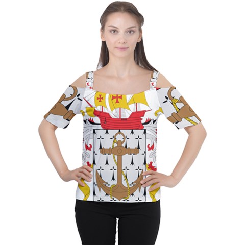 Coat Of Arms Of The Colombian Navy Cutout Shoulder Tee by abbeyz71