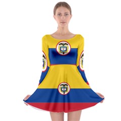 Coat Of Arms Of The Colombian Navy Long Sleeve Skater Dress by abbeyz71