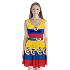 Coat Of Arms Of The Colombian Navy Split Back Mini Dress  by abbeyz71