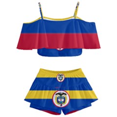 Coat Of Arms Of The Colombian Navy Kids  Off Shoulder Skirt Bikini by abbeyz71