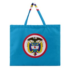 Naval Jack Of Colombia Zipper Large Tote Bag by abbeyz71