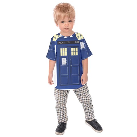 Tardis Doctor Who Time Travel Kids  Raglan Tee by Wegoenart