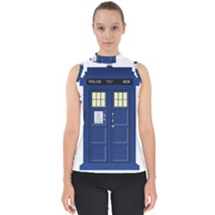 Tardis Doctor Who Time Travel Mock Neck Shell Top