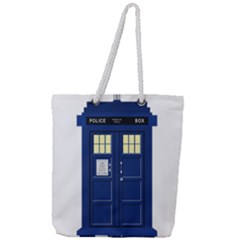 Tardis Doctor Who Time Travel Full Print Rope Handle Tote (large) by Wegoenart