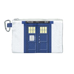 Tardis Doctor Who Time Travel Canvas Cosmetic Bag (medium) by Wegoenart