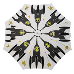 Spacecraft Star Emoticon Travel Straight Umbrellas by Wegoenart