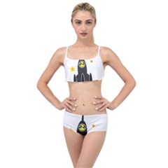 Spacecraft Star Emoticon Travel Layered Top Bikini Set