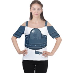 Ufo Unknown Alien Alie Cutout Shoulder Tee