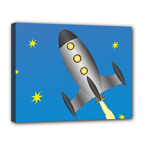 Rocket Spaceship Space Travel Nasa Canvas 14  X 11  (stretched)