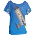 Rocket Spaceship Space Travel Nasa Women s Oversized Tee View1