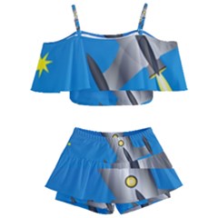Rocket Spaceship Space Travel Nasa Kids  Off Shoulder Skirt Bikini by Wegoenart