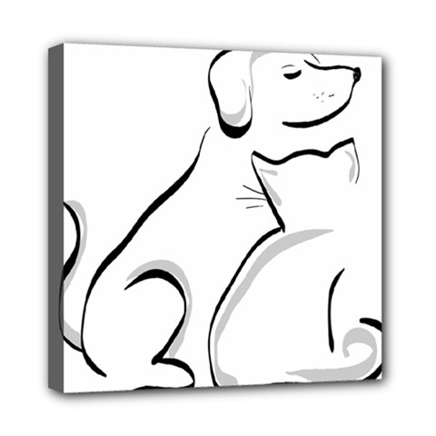 Dog Cat Animal Pet Cute Mini Canvas 8  X 8  (stretched) by Wegoenart